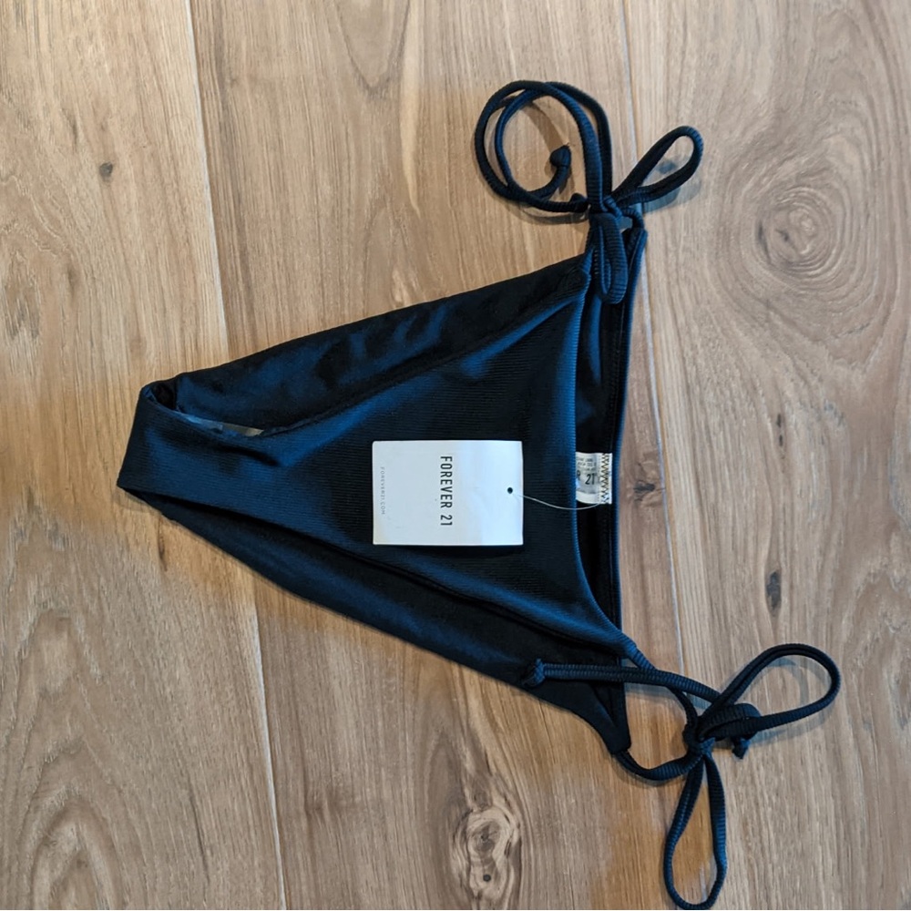 Forever 21 Black Bikini Bottom with Side Ties